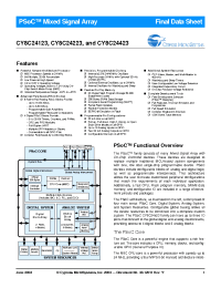 Datasheet CY8C24423-SPPC manufacturer Cypress
