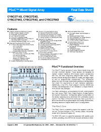 Datasheet CY8C27143-24PI manufacturer Cypress