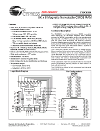 Datasheet CY9C6264-70PI manufacturer Cypress