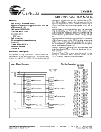 Datasheet CYM1831PY-15C manufacturer Cypress