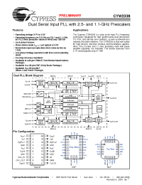 Datasheet CYW2338 manufacturer Cypress