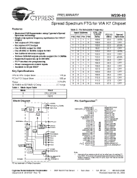 Datasheet W230-03H manufacturer Cypress