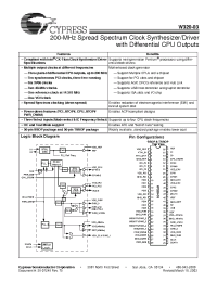 Datasheet W320-03X manufacturer Cypress