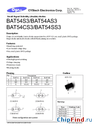 Datasheet BAT54S3 manufacturer Cystech