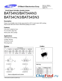 Datasheet BAT54XN3 manufacturer Cystech