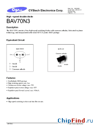 Datasheet BAV70N3 manufacturer Cystech