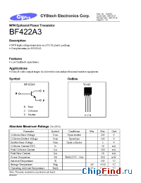 Datasheet BF422A3 manufacturer Cystech