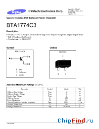 Datasheet BTA1774C3 manufacturer Cystech