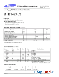 Datasheet BTB1424L3 manufacturer Cystech