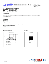 Datasheet BTC1510J3 manufacturer Cystech