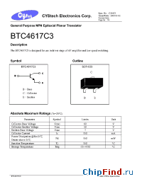 Datasheet BTC4617C3 manufacturer Cystech