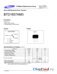Datasheet BTD1857AM3 manufacturer Cystech