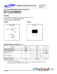 Datasheet BTD2098M3 manufacturer Cystech