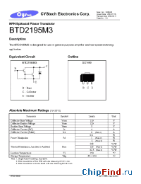 Datasheet BTD2195M3 manufacturer Cystech