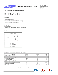 Datasheet BTD5765B3 manufacturer Cystech