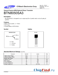 Datasheet BTN8050SA3 manufacturer Cystech