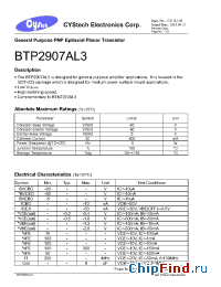 Datasheet BTP2907AL3 manufacturer Cystech