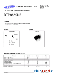 Datasheet BTP8550N3 manufacturer Cystech