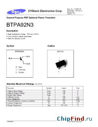 Datasheet BTPA92N3 manufacturer Cystech