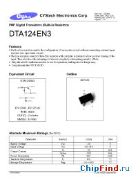 Datasheet DTA124EN3 manufacturer Cystech