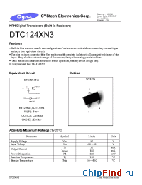 Datasheet DTA124XN3 manufacturer Cystech