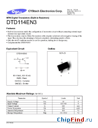 Datasheet DTB114EN3 manufacturer Cystech
