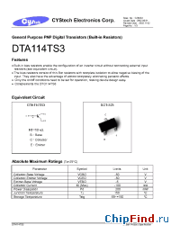 Datasheet DTC114TS3 manufacturer Cystech