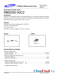 Datasheet RB520S-30C2 manufacturer Cystech