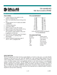 Datasheet DS1220AD-150-IND manufacturer Dallas