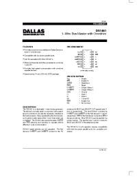 Datasheet DS1481S manufacturer Dallas