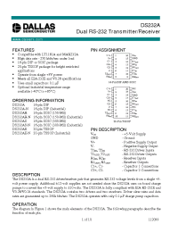 Datasheet DS232AR-N manufacturer Dallas