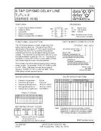 Datasheet 1516A-10-1.0A manufacturer Data Delay