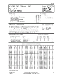 Datasheet 1519-100D manufacturer Data Delay
