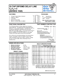 Datasheet 1520A-10-1.0C manufacturer Data Delay