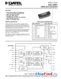 Datasheet ADC-305 manufacturer Datel