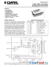 Datasheet ADS-927MM manufacturer Datel