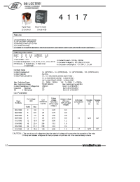 Datasheet 4117UO1012VDC1.2 manufacturer DB Lectro
