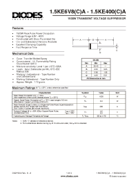 Datasheet 1.5KE10CA manufacturer Diodes