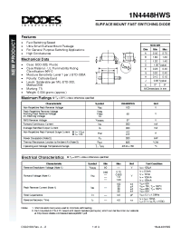 Datasheet 1N4448HWS manufacturer Diodes