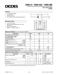 Datasheet 1N914B manufacturer Diodes