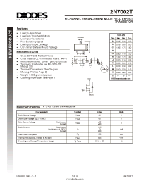 Datasheet 2N7002T manufacturer Diodes