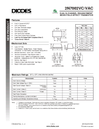 Datasheet 2N7002VC manufacturer Diodes