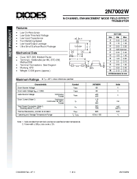 Datasheet 2N7002W manufacturer Diodes