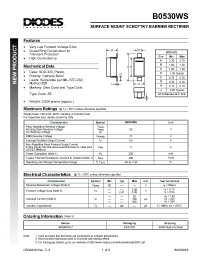 Datasheet B0530WS-7 manufacturer Diodes