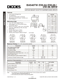 Datasheet BAS40TW/DW-06 manufacturer Diodes