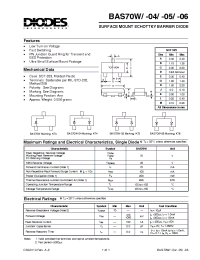 Datasheet BAS70W-06 manufacturer Diodes