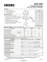 Datasheet BSS138W manufacturer Diodes