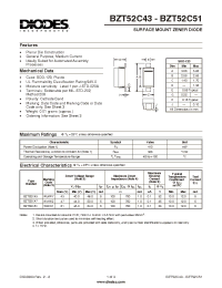 Datasheet BZT52C43-7 manufacturer Diodes