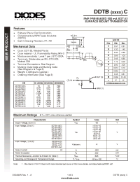 Datasheet DDTB113EC manufacturer Diodes