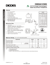 Datasheet DMN601DMK manufacturer Diodes